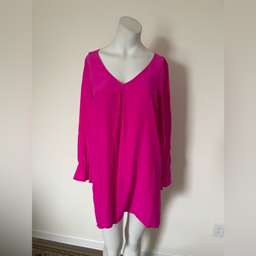 amanda uprichard cups by neiman marcus hot pink silk dress style 132941